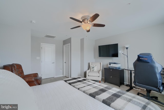 888 S Macon St, Baltimore, MD 21224 - bedroom with light carpet, ceiling fan, and baseboards