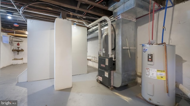 7804 Ardleigh St, Philadelphia, PA 19118 - unfinished basement with water heater and heating unit
