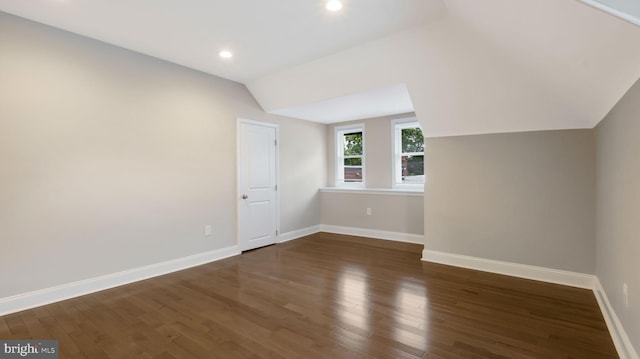 7804 Ardleigh St, Philadelphia, PA 19118 - bonus room with lofted ceiling, dark wood-style floors, baseboards, and recessed lighting