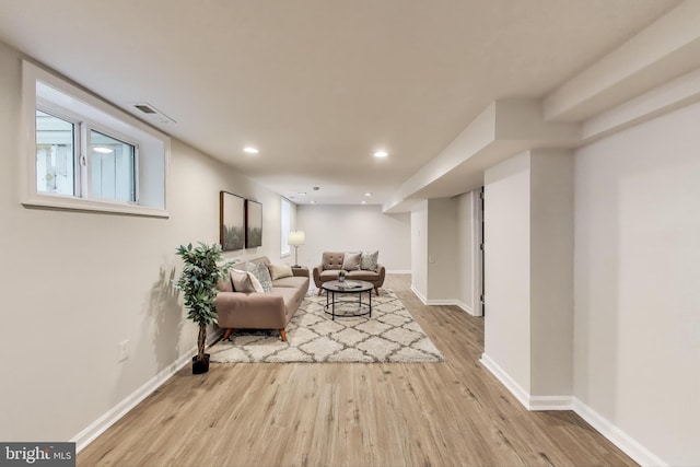 3404 Shepherd St, Mount Rainier, MD 20712 - living room with wood finished floors, baseboards, and recessed lighting