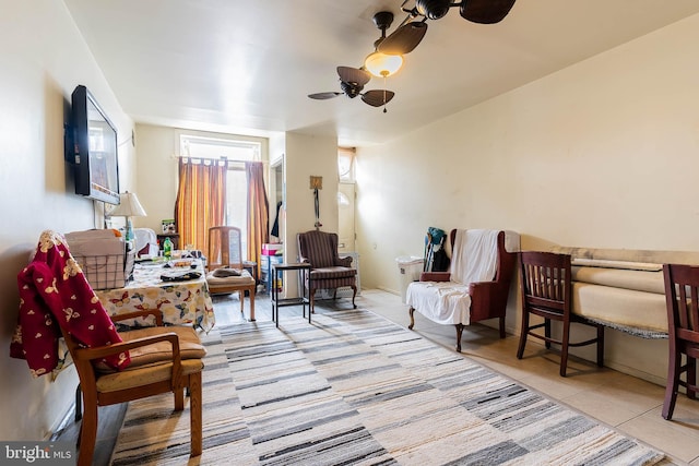 2715 E Madison St, Baltimore, MD 21205 - sitting room featuring tile patterned floors and ceiling fan