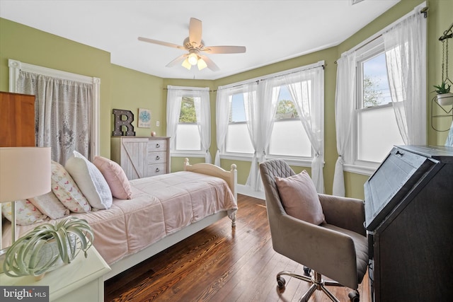 1408 Riverview Ave, Wilmington, DE 19806 - bedroom featuring wood-type flooring, a ceiling fan, and baseboards