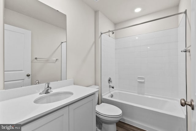 10604 Meridian Hill Way, Upper Marlboro, MD 20772 - full bath with toilet, vanity, shower / bath combination, and wood finished floors