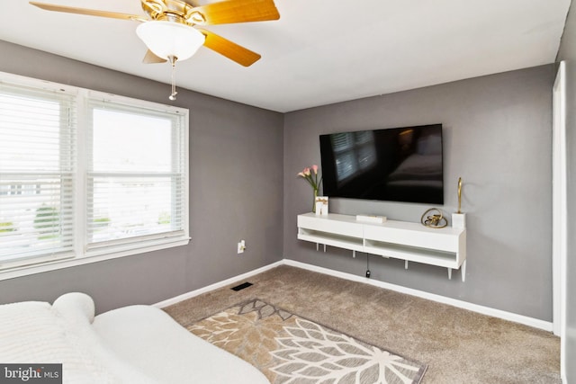 10 Bantry Ct, Baltimore, MD 21237 - living room featuring carpet, baseboards, and a ceiling fan