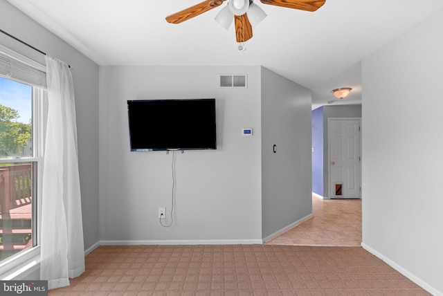 53 Pebble Beach Ln, Pottstown, PA 19464 - empty room featuring a ceiling fan and baseboards