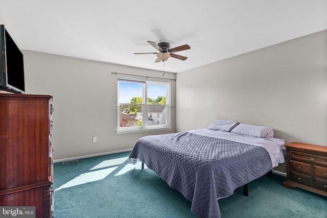 53 Pebble Beach Ln, Pottstown, PA 19464 - carpeted bedroom featuring baseboards and ceiling fan