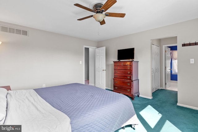53 Pebble Beach Ln, Pottstown, PA 19464 - carpeted bedroom featuring baseboards and a ceiling fan