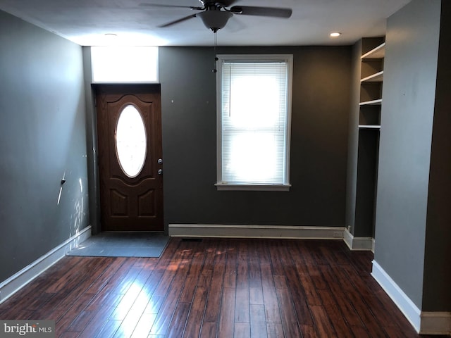 2312 Memphis St, Philadelphia, PA 19125 - entryway with a ceiling fan, hardwood / wood-style flooring, and baseboards