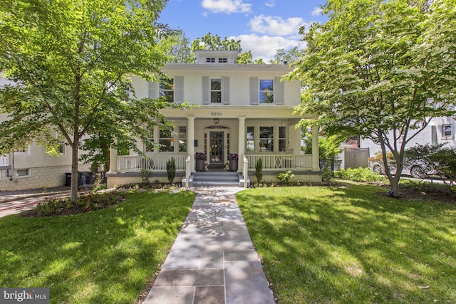6200 Broad Branch Rd NW, Washington, DC 20015 - american foursquare style home with a porch and a front lawn