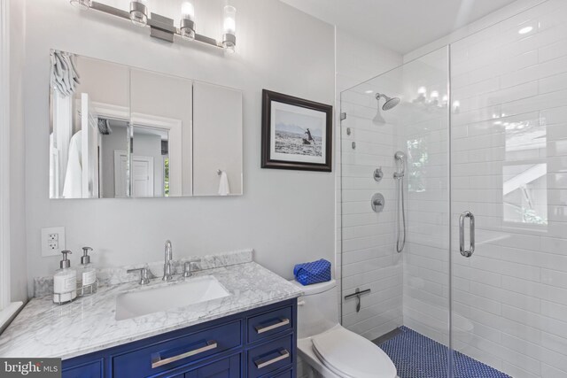 6200 Broad Branch Rd NW, Washington, DC 20015 - full bathroom featuring a shower stall, vanity, and toilet