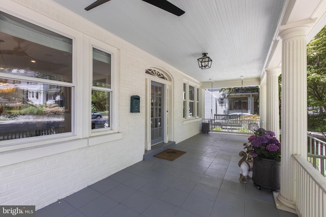 6200 Broad Branch Rd NW, Washington, DC 20015 - covered porch featuring a ceiling fan