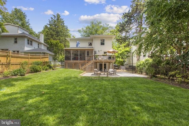 6200 Broad Branch Rd NW, Washington, DC 20015 - back of house featuring a sunroom, a patio area, stairs, and a deck