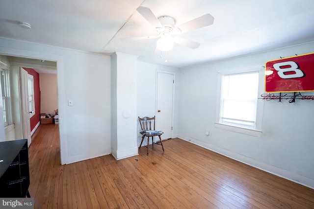 2570 Hickman Ln, Nanticoke, MD 21840 - bedroom with hardwood / wood-style floors, baseboards, and a ceiling fan