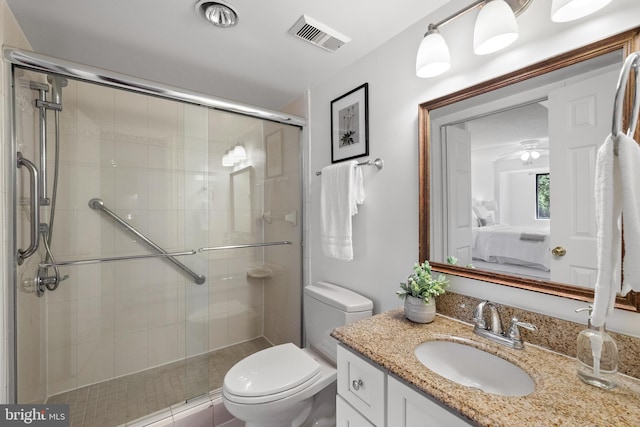 3800 Powell Ln Unit 629, Falls Church, VA 22041 - full bathroom featuring toilet, vanity, and a shower stall