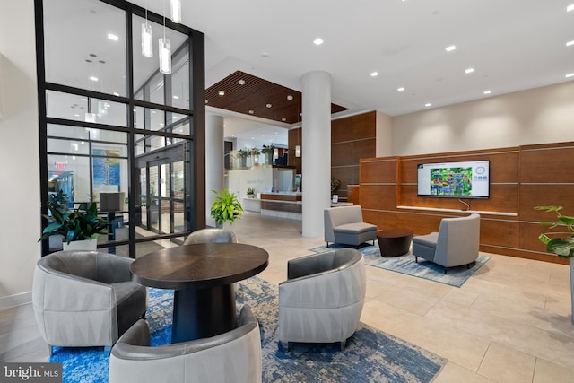 3800 Powell Ln Unit 629, Falls Church, VA 22041 - community lobby with recessed lighting and a towering ceiling
