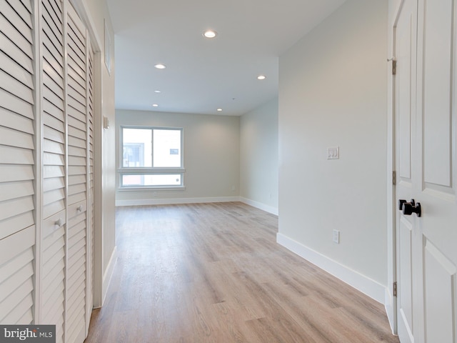 632 Moyer St, Philadelphia, PA 19125 - empty room with light wood-style flooring, baseboards, and recessed lighting