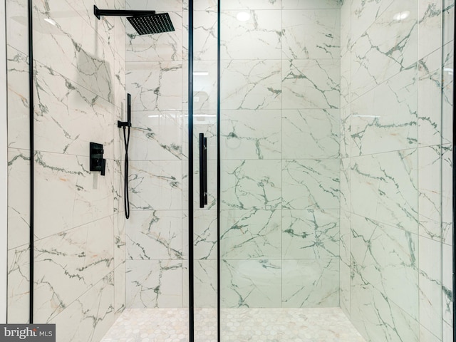 632 Moyer St, Philadelphia, PA 19125 - bathroom featuring a marble finish shower