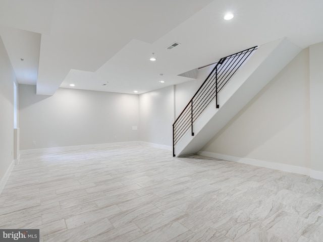 632 Moyer St, Philadelphia, PA 19125 - finished basement featuring recessed lighting, stairs, and baseboards