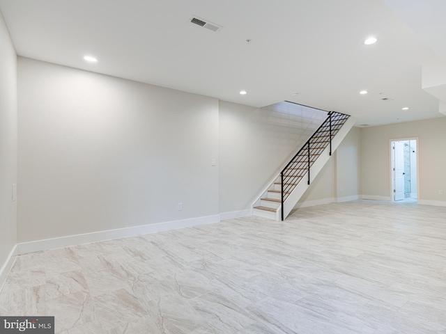632 Moyer St, Philadelphia, PA 19125 - finished below grade area with stairs, recessed lighting, and baseboards