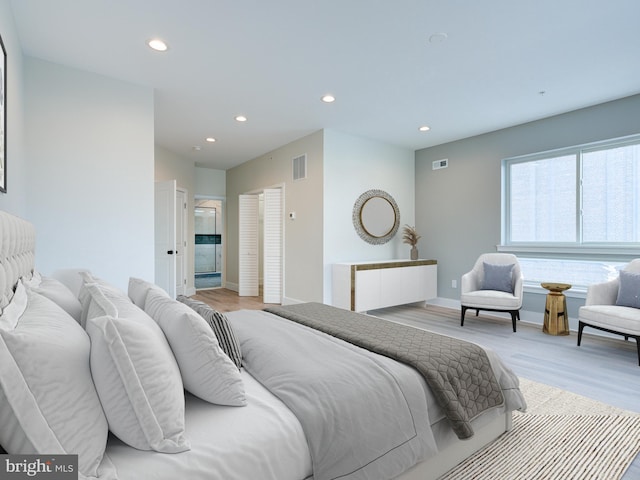 632 Moyer St, Philadelphia, PA 19125 - bedroom featuring recessed lighting, light wood-style floors, and baseboards