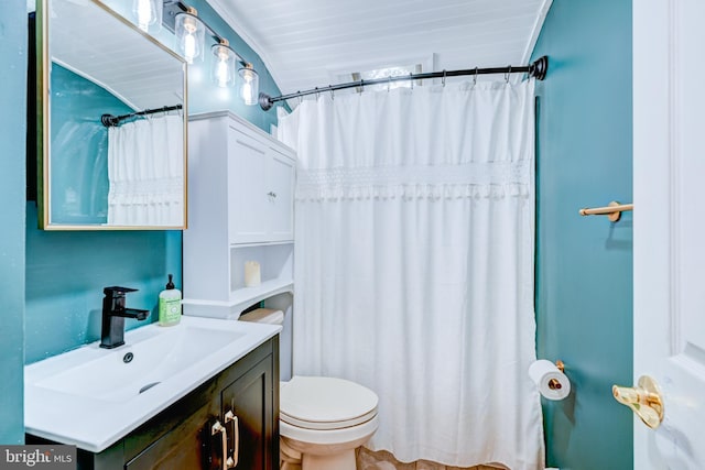 54 Camellia Rd, Levittown, PA 19057 - full bath with vanity, toilet, and a shower with curtain