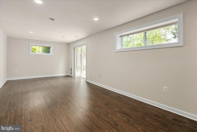 3427 Ramsgate Ter, Alexandria, VA 22309 - unfurnished room featuring plenty of natural light, baseboards, dark wood finished floors, and recessed lighting