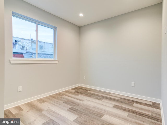 719 Cantrell St, Philadelphia, PA 19148 - unfurnished room with baseboards, light wood-type flooring, and recessed lighting