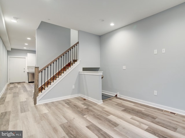 719 Cantrell St, Philadelphia, PA 19148 - entrance foyer featuring light wood-type flooring, recessed lighting, baseboards, and stairway
