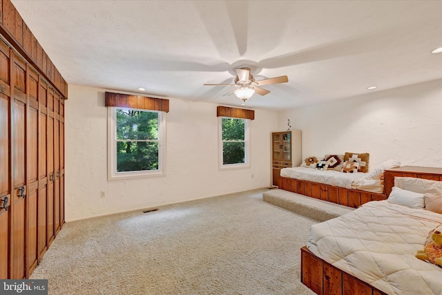 22 Woodholme Village Ct, Baltimore, MD 21208 - bedroom with carpet flooring, ceiling fan, and recessed lighting