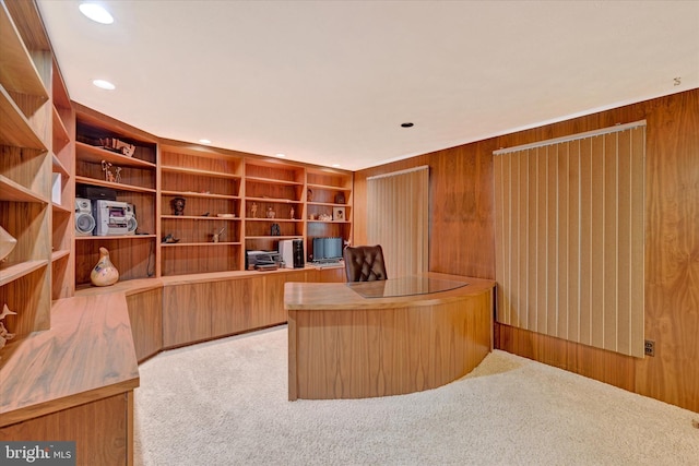 22 Woodholme Village Ct, Baltimore, MD 21208 - carpeted office space featuring wood walls and recessed lighting
