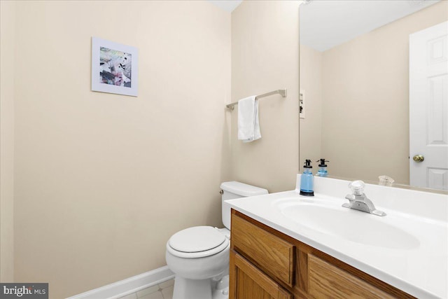 3765 Glebe Meadow Way, Edgewater, MD 21037 - bathroom featuring toilet, vanity, tile patterned floors, and baseboards