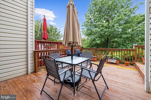 3765 Glebe Meadow Way, Edgewater, MD 21037 - wooden terrace with outdoor dining area