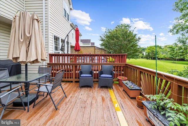 3765 Glebe Meadow Way, Edgewater, MD 21037 - wooden deck with outdoor dining area