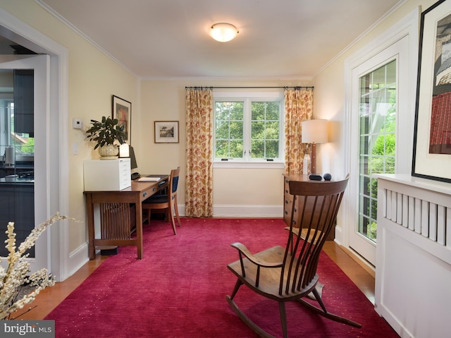 442 Old Eagle School Rd, Wayne, PA 19087 - office area featuring crown molding and baseboards
