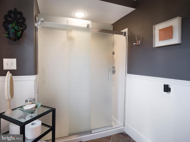 442 Old Eagle School Rd, Wayne, PA 19087 - full bathroom with a shower stall and wainscoting