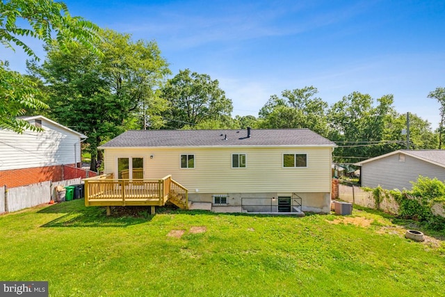 3713 Deming Dr, Suitland, MD 20746 - rear view of house featuring central AC unit and a deck
