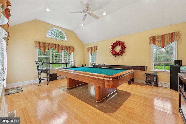 609 Ederer Ln, Ambler, PA 19002 - rec room with plenty of natural light, billiards, lofted ceiling, light wood finished floors, and baseboards