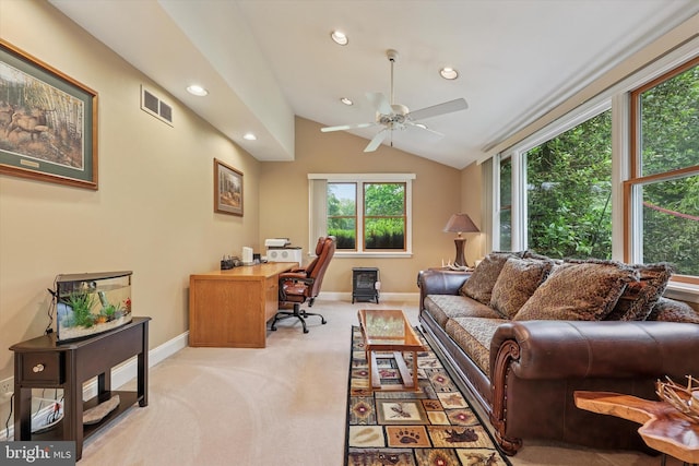 609 Ederer Ln, Ambler, PA 19002 - office featuring light colored carpet, healthy amount of natural light, recessed lighting, baseboards, and ceiling fan