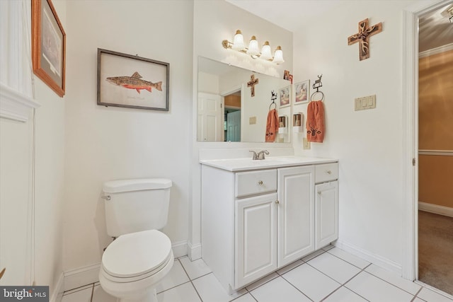 609 Ederer Ln, Ambler, PA 19002 - bathroom with vanity, toilet, baseboards, and tile patterned flooring
