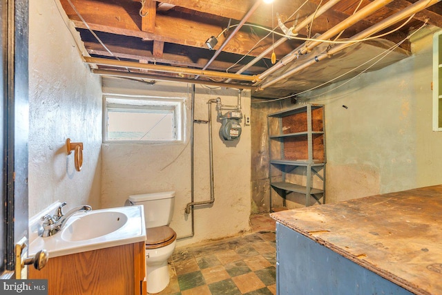 3440 Sheffield Ave, Philadelphia, PA 19136 - basement with a sink and gas meter