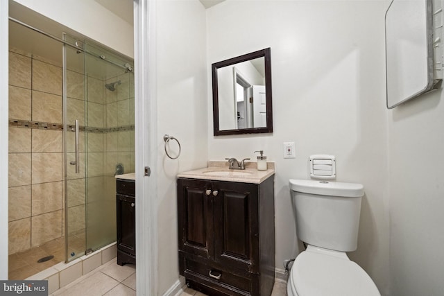 5907L Noblestown Rd Unit 72, Springfield, VA 22152 - full bathroom with toilet, vanity, a stall shower, and tile patterned flooring
