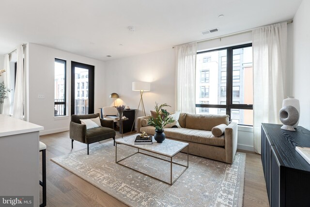 7175 12th St NW Unit 517, Washington, DC 20011 - living area with light wood-style flooring