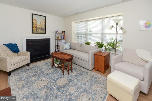 2404 Stokes Rd, Mount Laurel, NJ 08054 - living area featuring wood finished floors and a fireplace