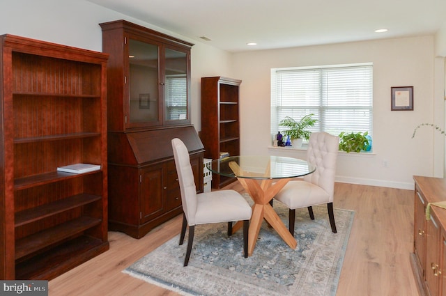 2404 Stokes Rd, Mount Laurel, NJ 08054 - dining room featuring light wood-style floors, baseboards, and recessed lighting