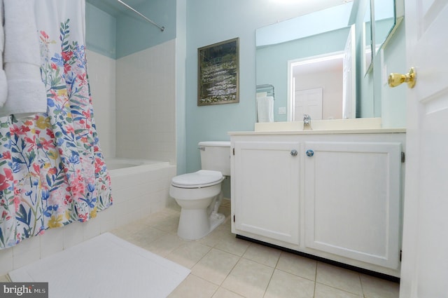 2404 Stokes Rd, Mount Laurel, NJ 08054 - full bath featuring tile patterned floors, toilet, vanity, and shower / tub combo