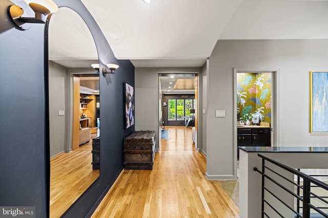 8901 Potomac Station Ln, Potomac, MD 20854 - corridor featuring light wood finished floors and baseboards