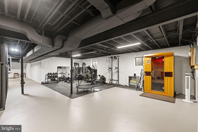 8901 Potomac Station Ln, Potomac, MD 20854 - exercise area featuring concrete block wall