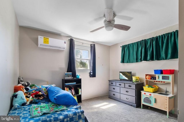 1326 Pine Grove Ave, Baltimore, MD 21237 - carpeted bedroom featuring a wall mounted AC and a ceiling fan
