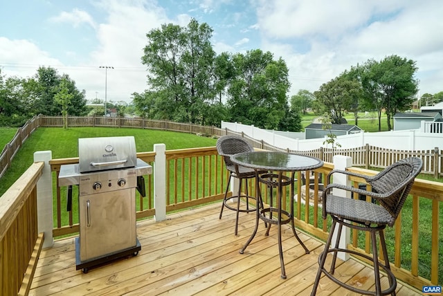 332 Overview St, Waynesboro, VA 22980 - wooden deck featuring area for grilling and outdoor dining area