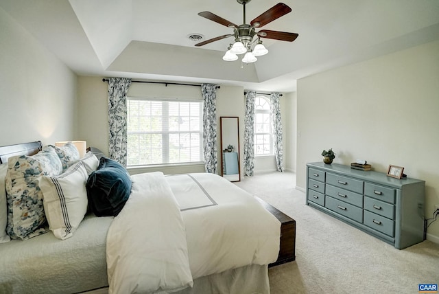 332 Overview St, Waynesboro, VA 22980 - carpeted bedroom featuring ceiling fan and a raised ceiling
